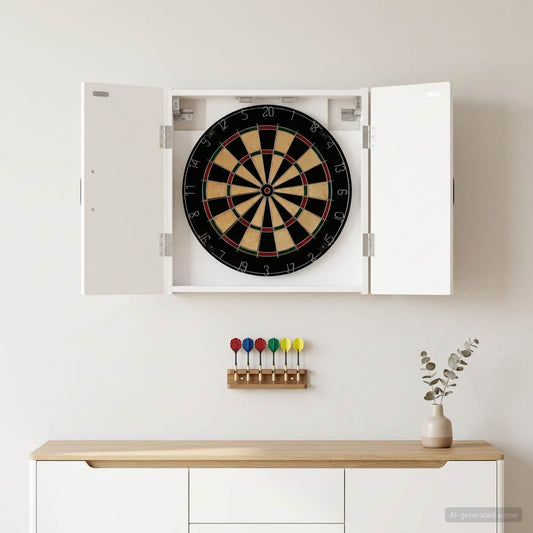 Dartboard Cabinet HOORN White 52.5 x 10.5 x 53.5 cm