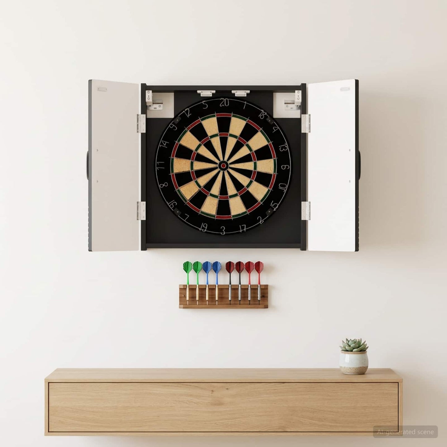 Dartboard Cabinet HAARLEM Black 52.5 x 10.5 x 53.5 cm
