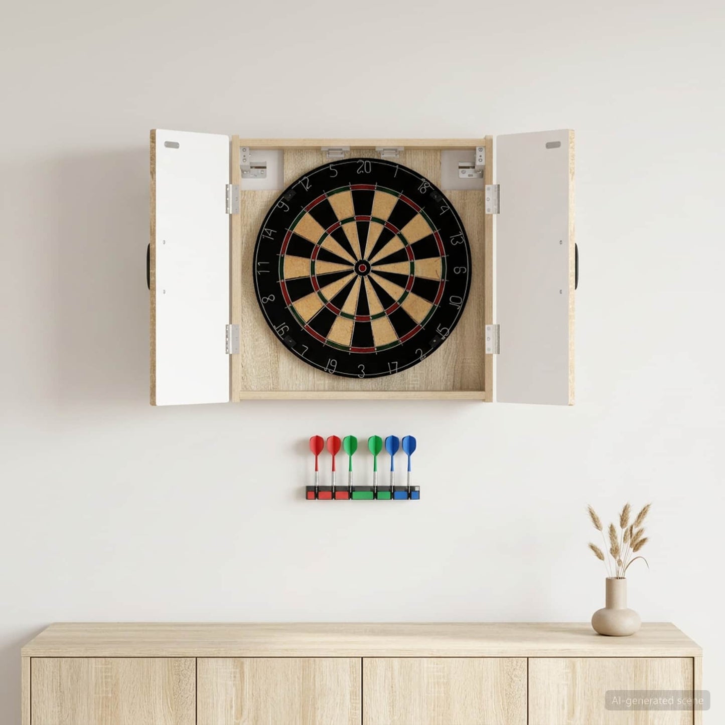 Dartboard Cabinet HAARLEM Sonoma Oak 52.5 x 10.5 x 53.5 cm