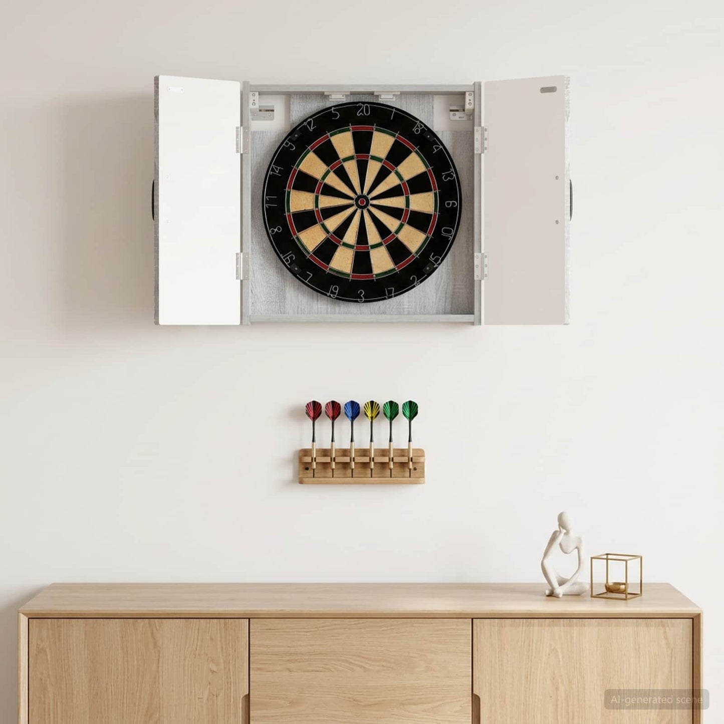 Dartboard Cabinet UTRECHT Grey Sonoma 52.5 x 10.5 x 53.5 cm