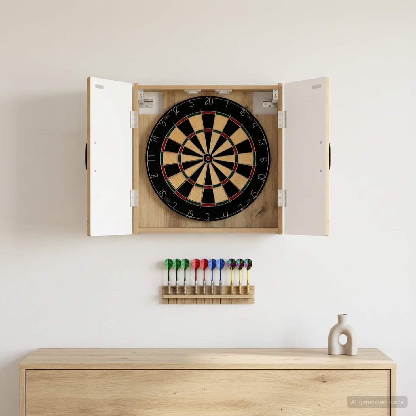 Dartboard Cabinet UTRECHT Artisan Oak 52.5 x 10.5 x 53.5 cm