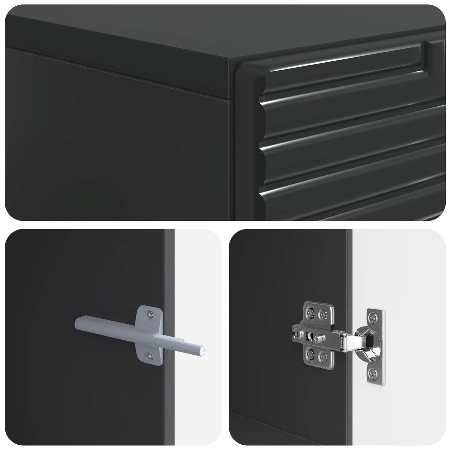 TV Cabinet Black Engineered Wood