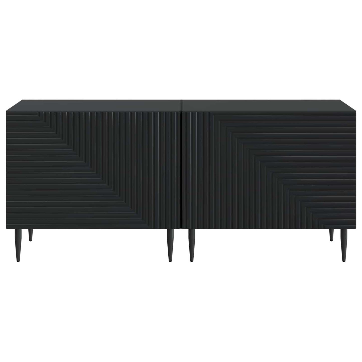 TV Cabinet Black Engineered Wood