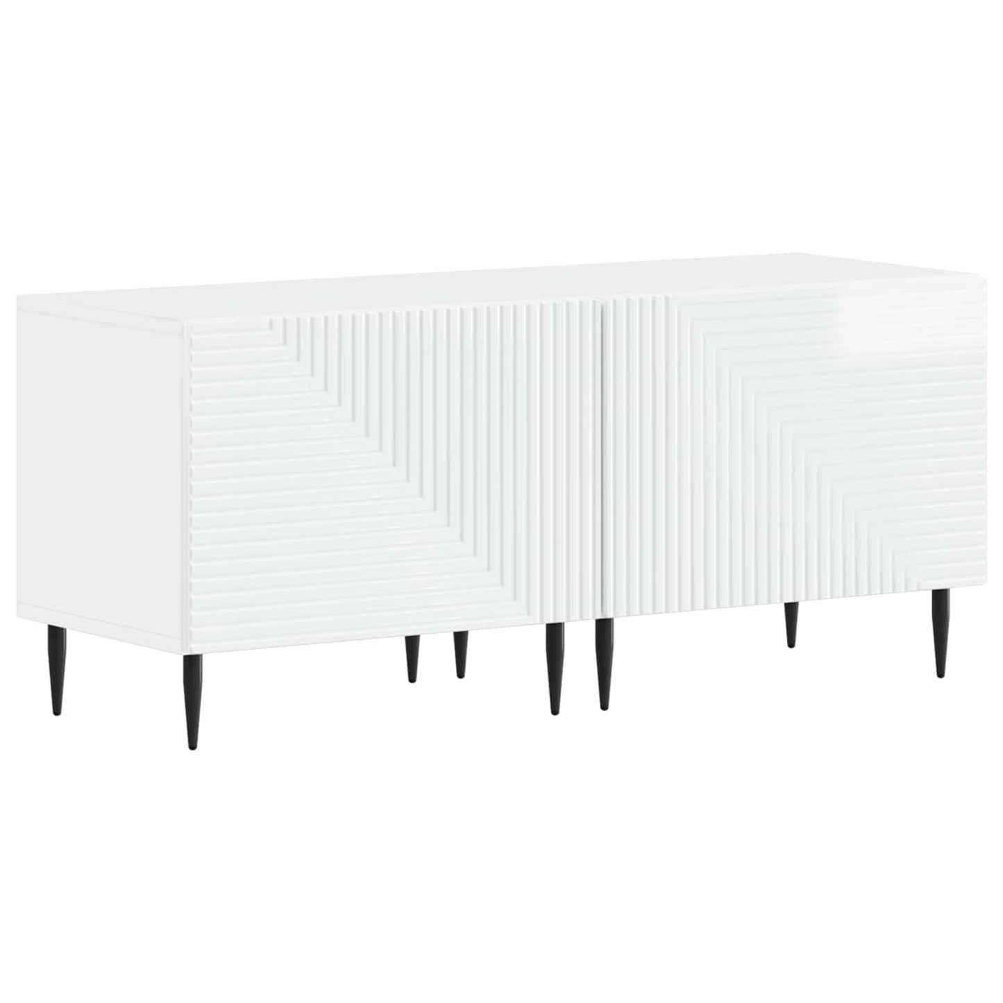 TV Cabinet High Gloss White Engineered Wood