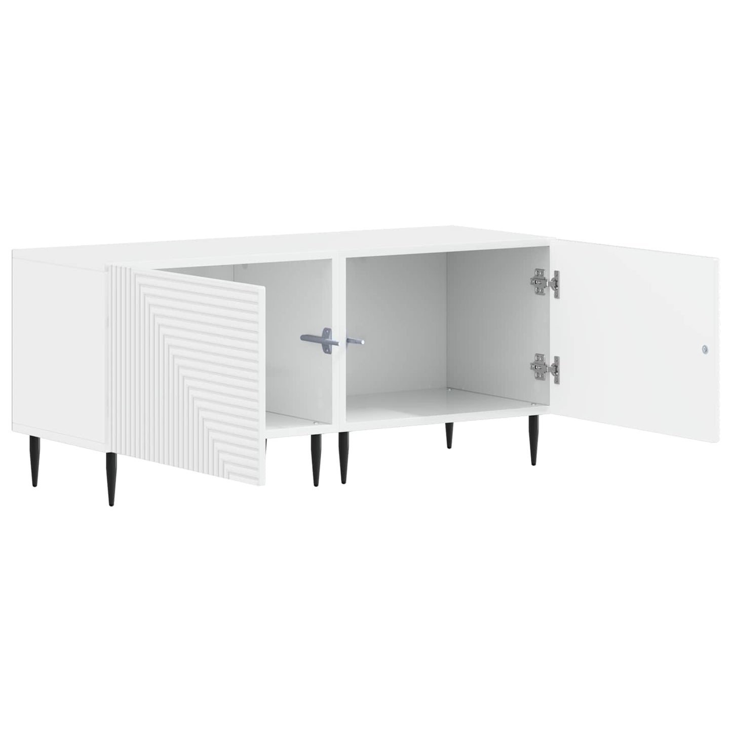TV Cabinet High Gloss White Engineered Wood