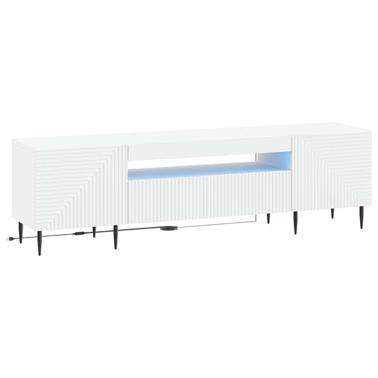 LED TV Cabinet White Engineered Wood