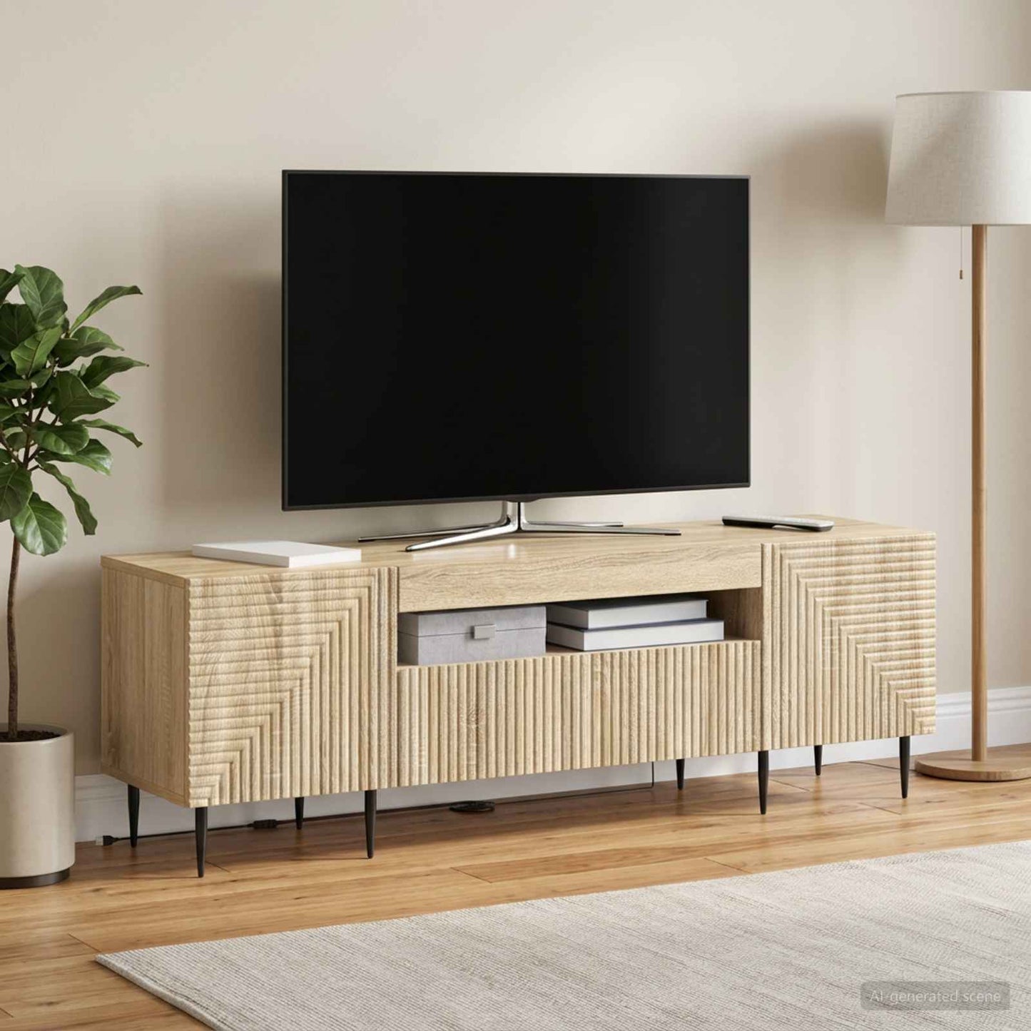 LED TV Cabinet Sonoma Oak Engineered Wood