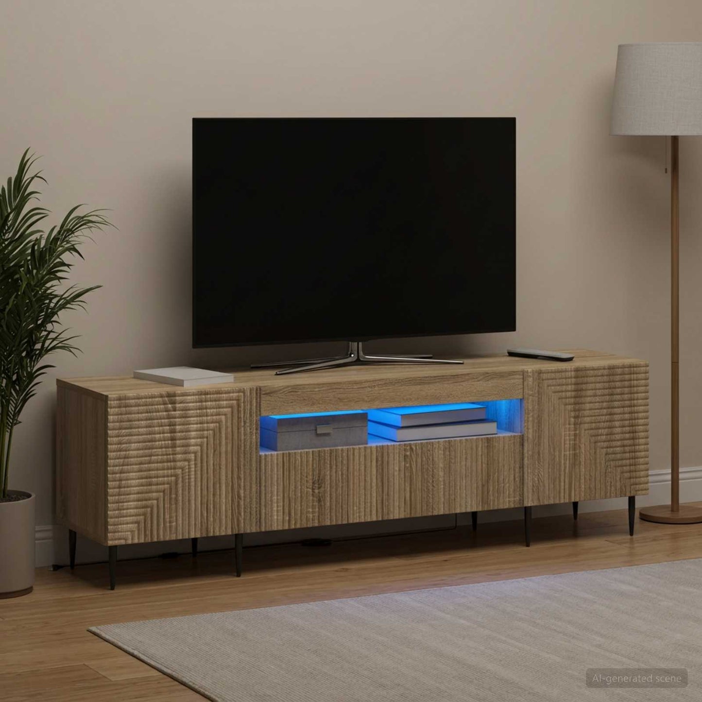 LED TV Cabinet Sonoma Oak Engineered Wood