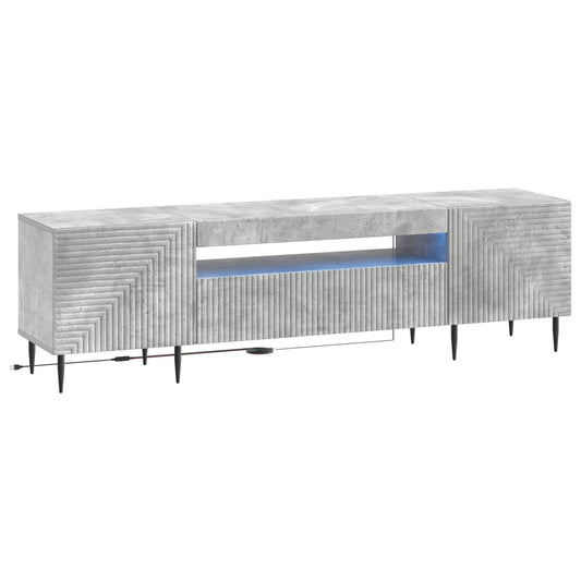 LED TV Cabinet Concrete Grey Engineered Wood