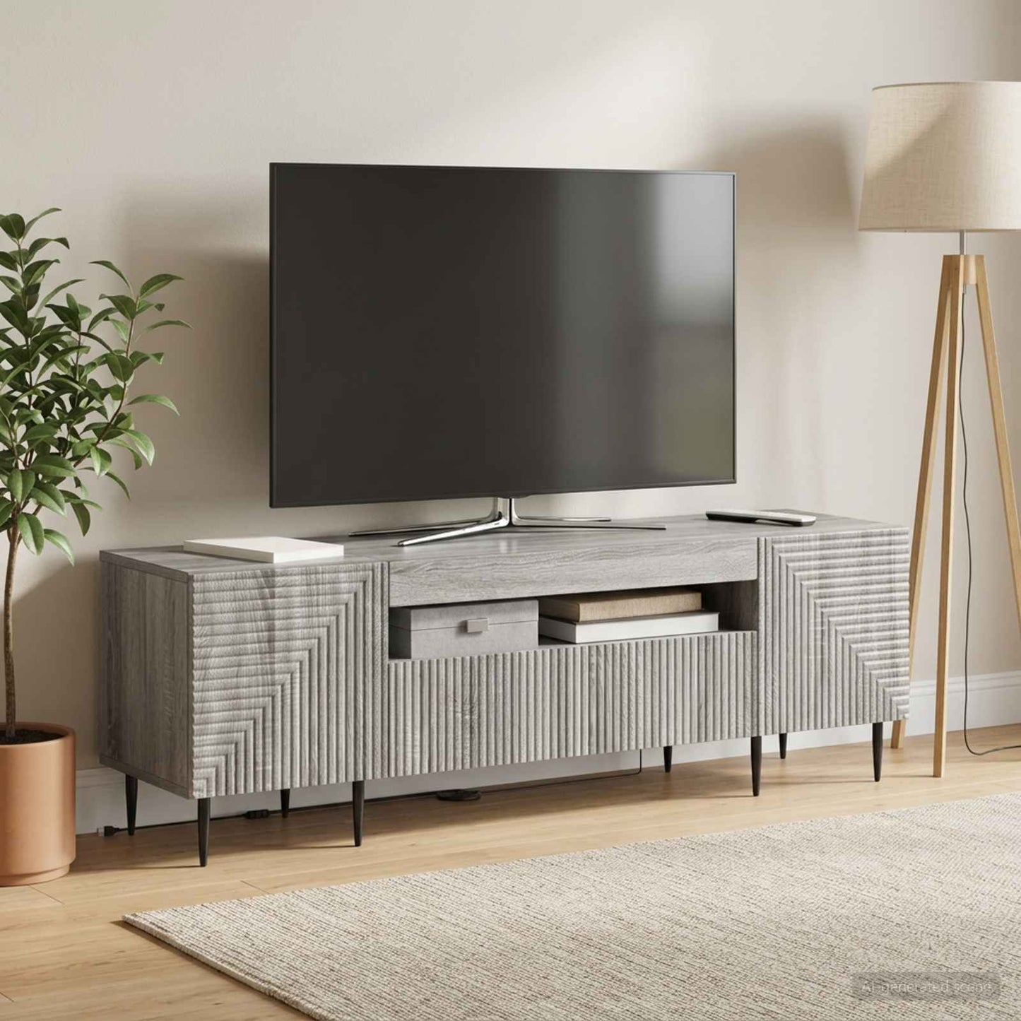 LED TV Cabinet Grey Sonoma Engineered Wood