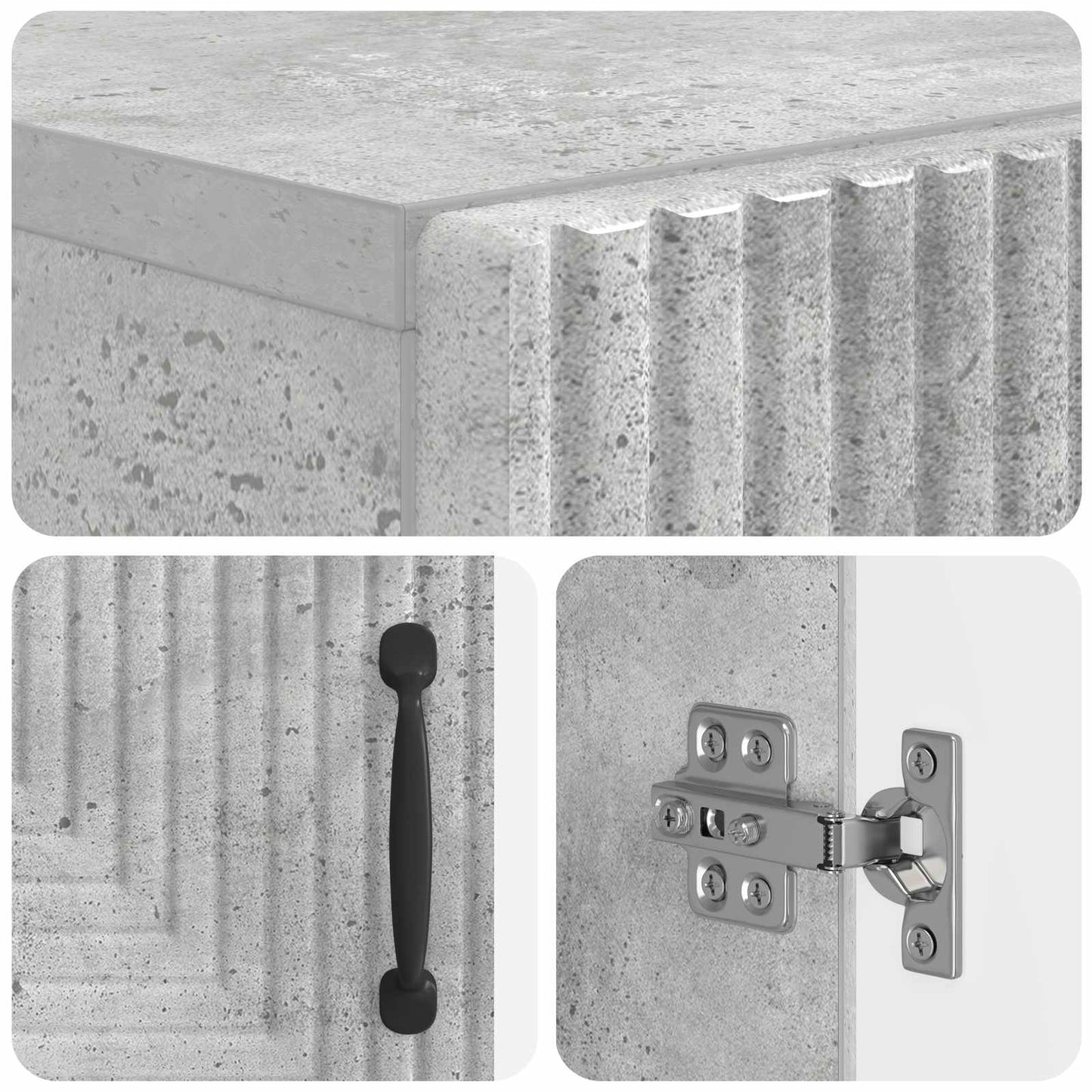 Toilet Cabinet HAARLEM Concrete Grey 66 x 25.5 x 190 cm