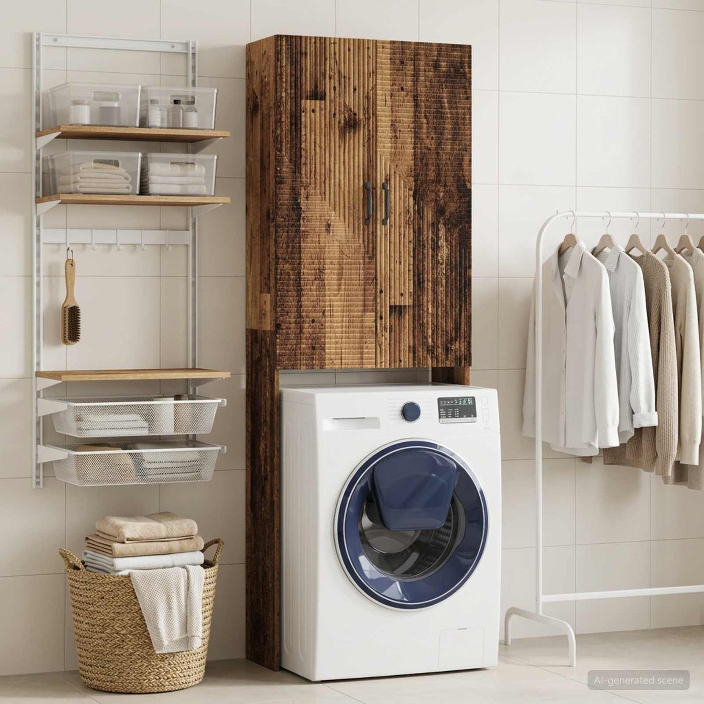 Toilet Cabinet HAARLEM Old Wood 66 x 25.5 x 190 cm