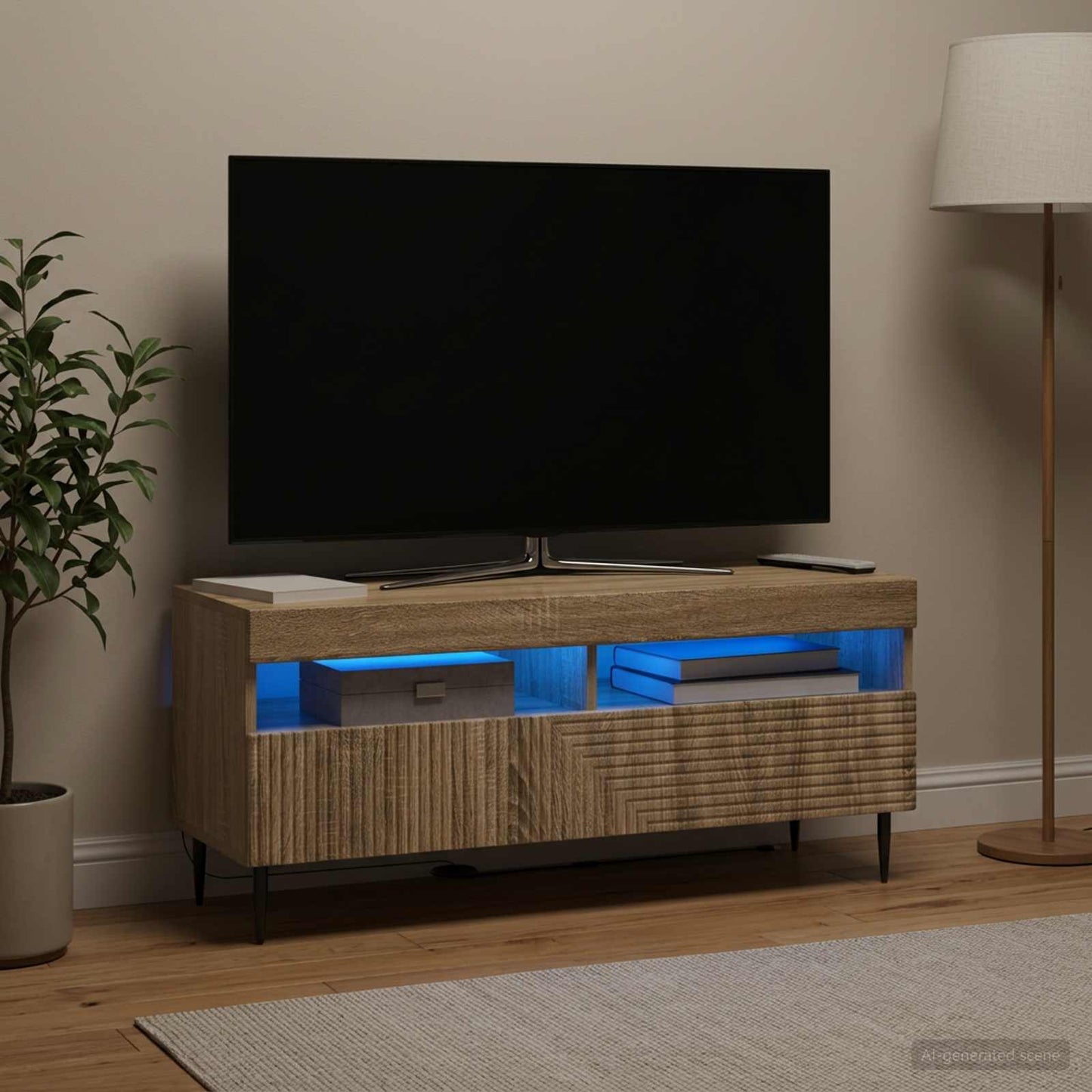 LED TV Cabinet Sonoma Oak Engineered Wood