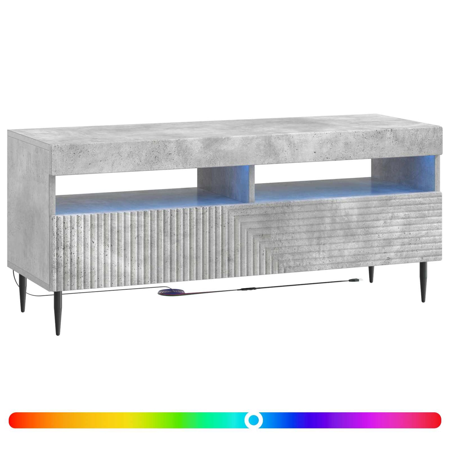 LED TV Cabinet Concrete Grey Engineered Wood