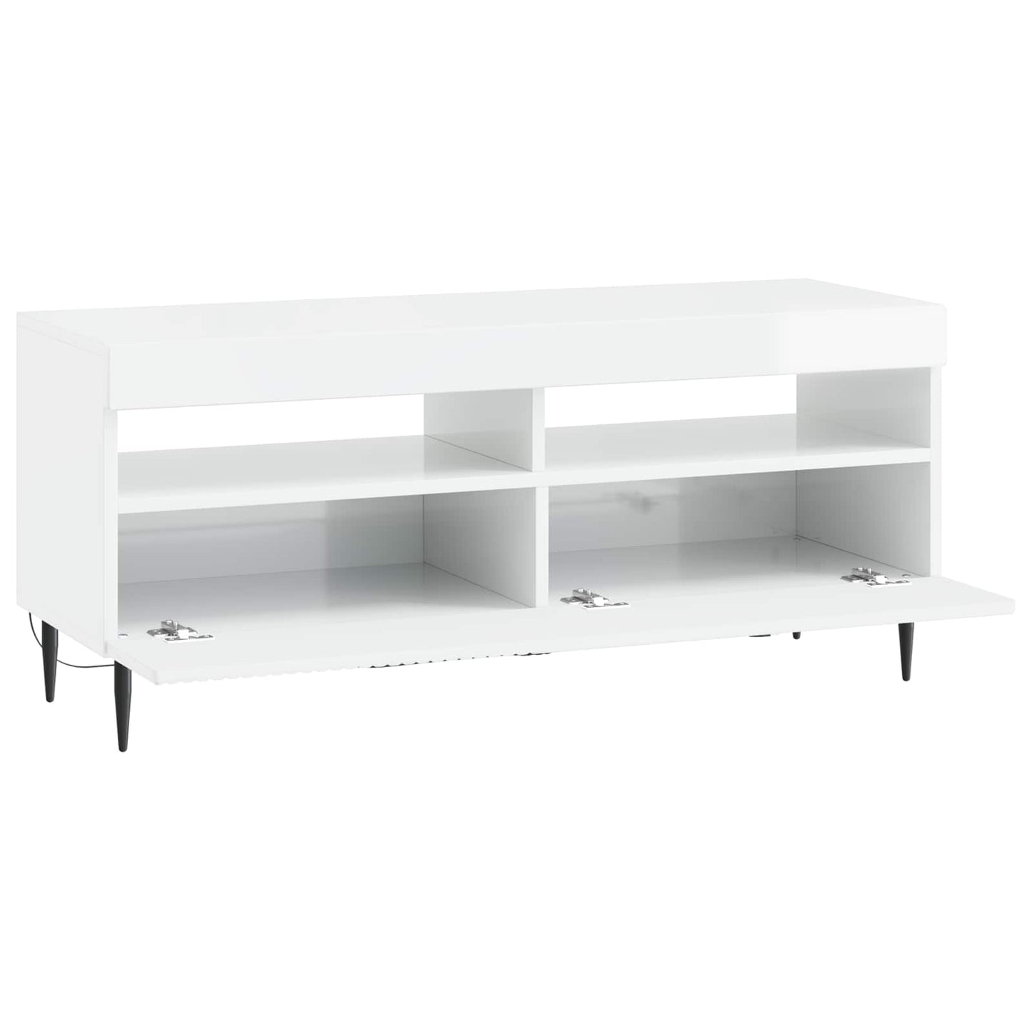 LED TV Cabinet High Gloss White Engineered Wood