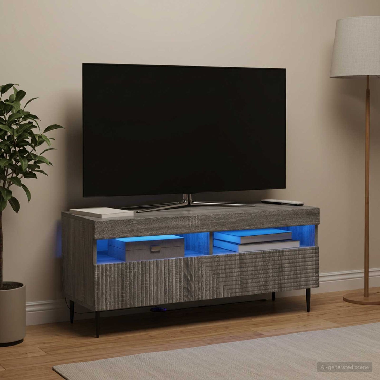 LED TV Cabinet Grey Sonoma Engineered Wood