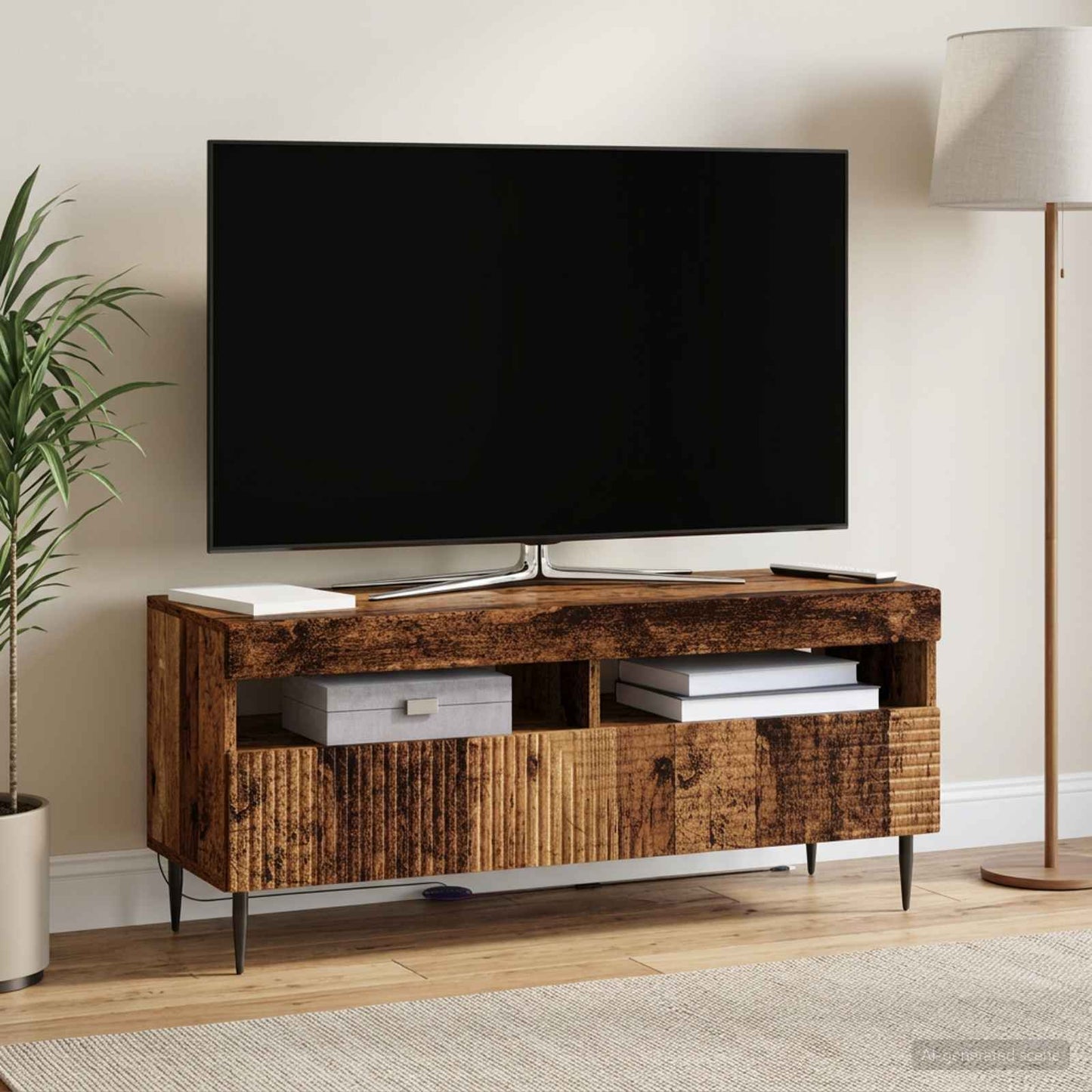 LED TV Cabinet Old Wood Engineered Wood