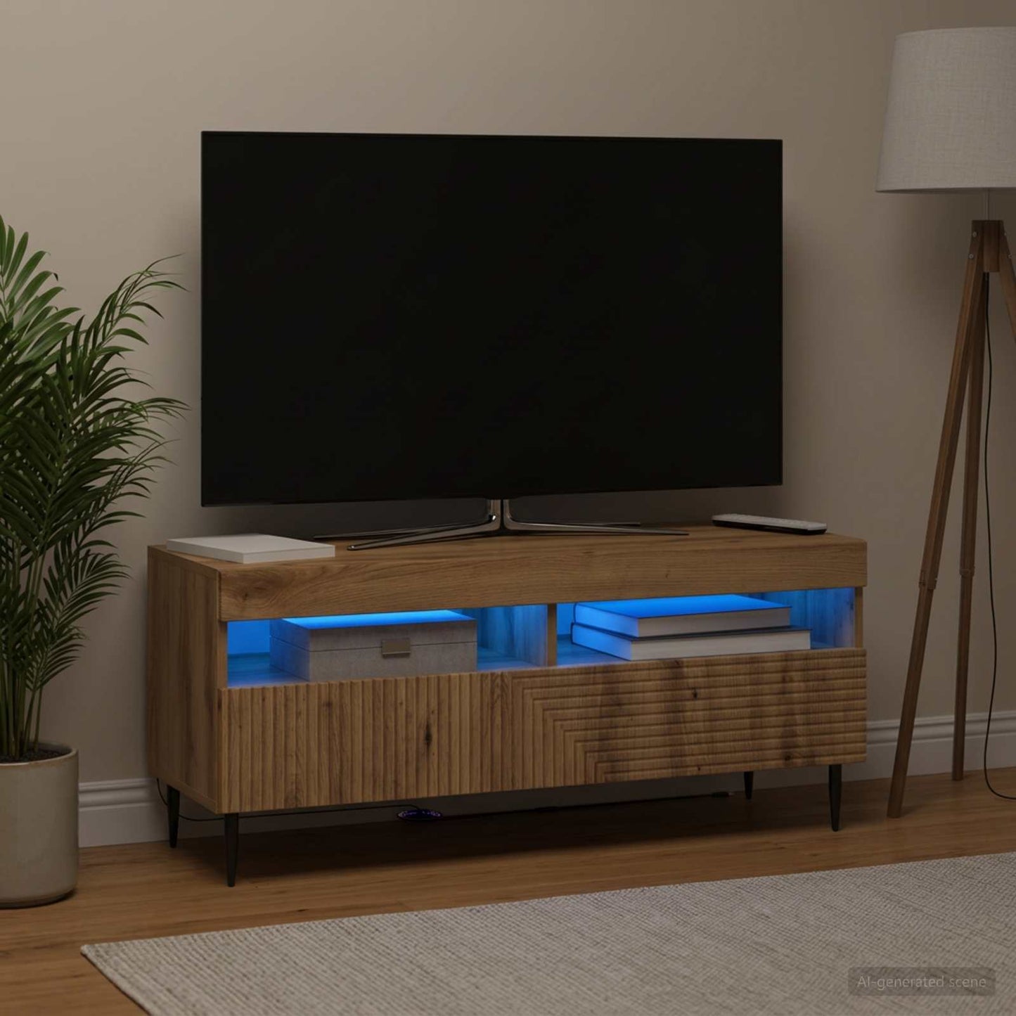 LED TV Cabinet Artisan Oak Engineered Wood