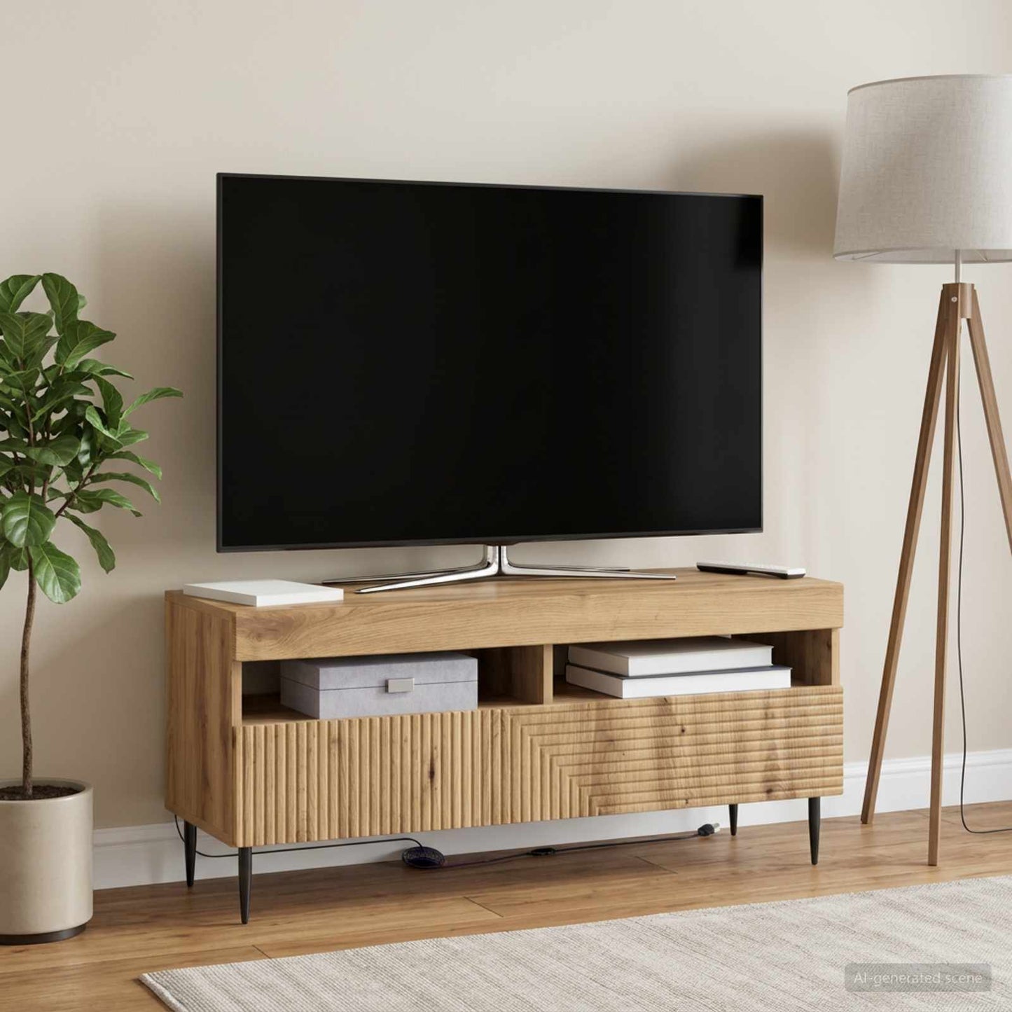 LED TV Cabinet Artisan Oak Engineered Wood