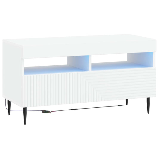 LED TV Cabinet White Engineered Wood