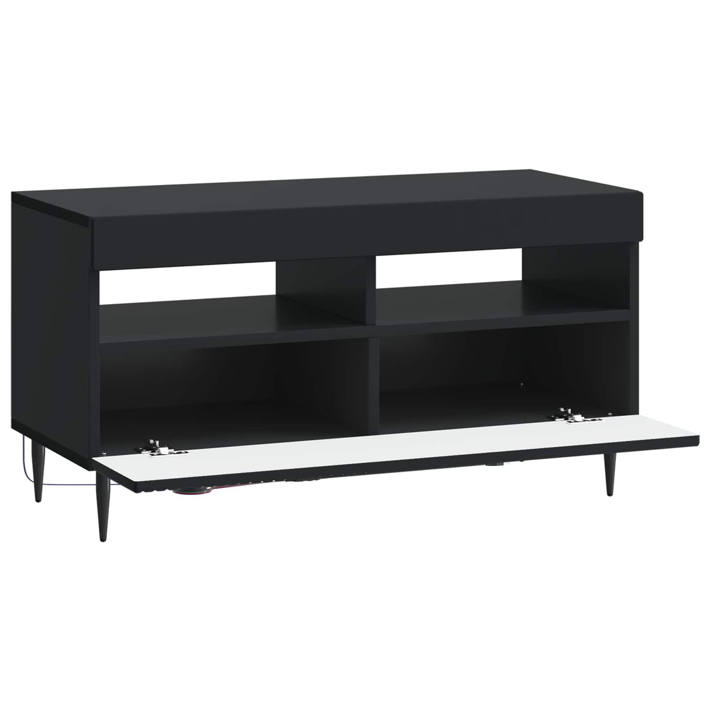 LED TV Cabinet Black Engineered Wood