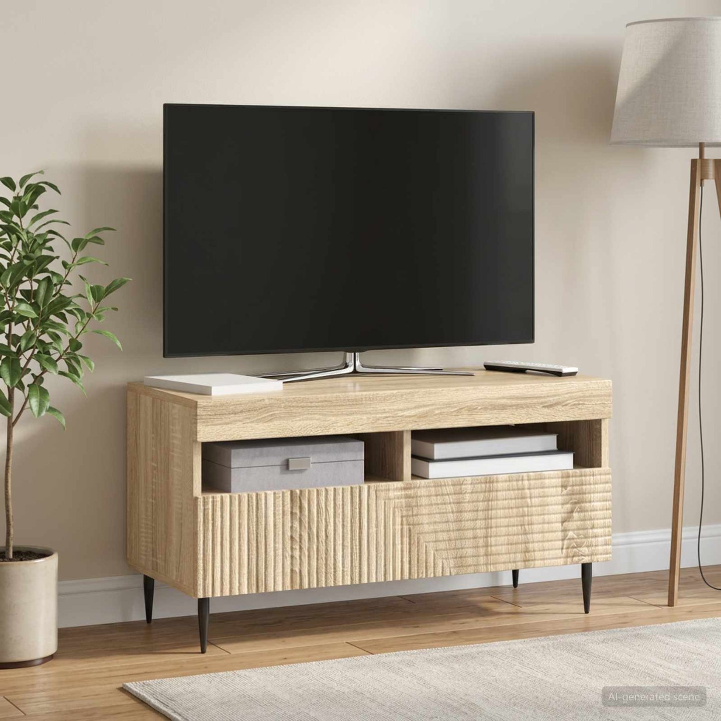LED TV Cabinet Sonoma Oak Engineered Wood