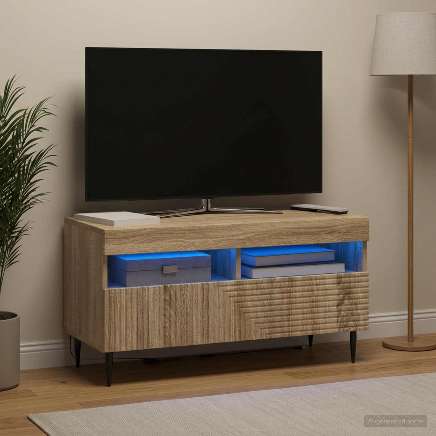 LED TV Cabinet Sonoma Oak Engineered Wood