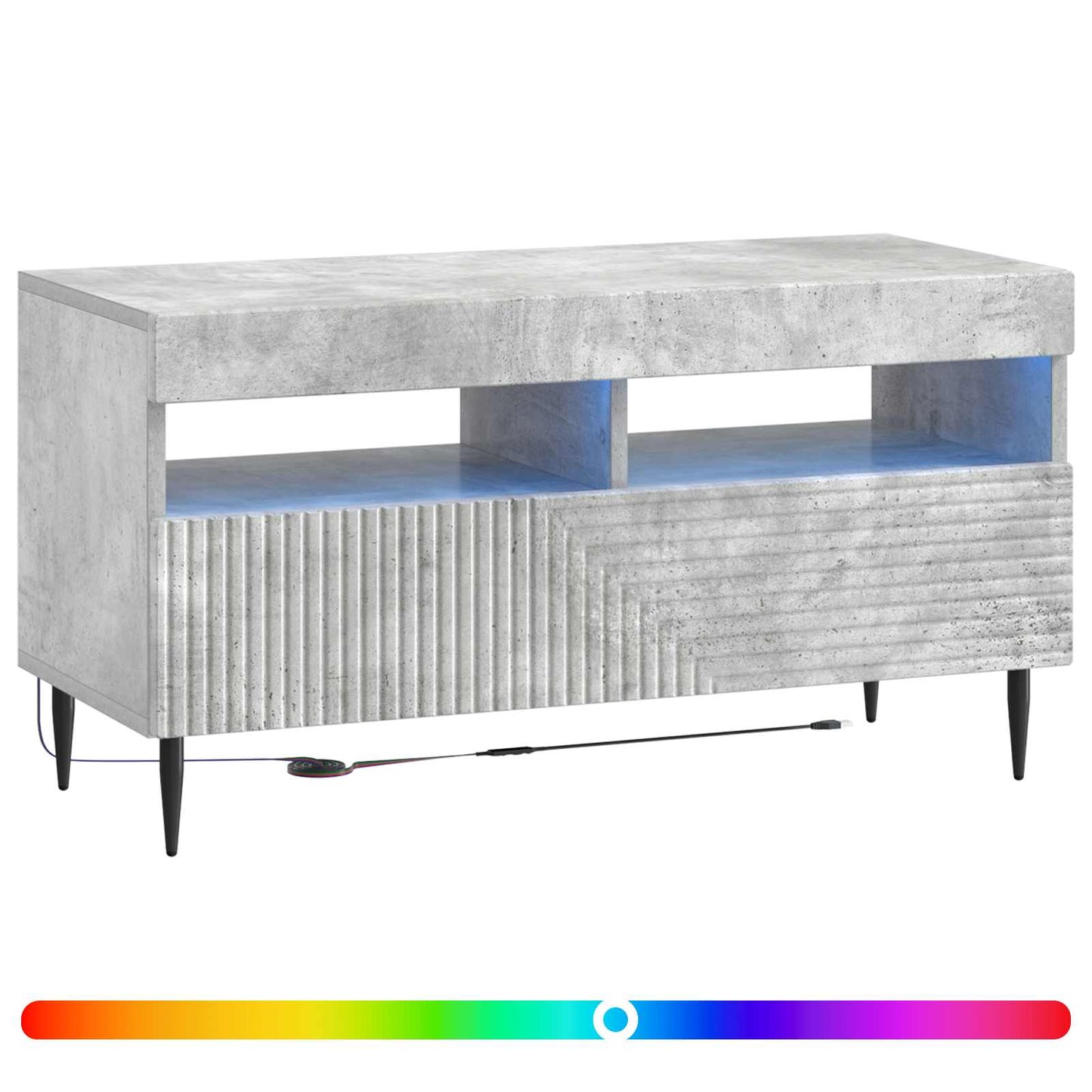 LED TV Cabinet Concrete Grey Engineered Wood
