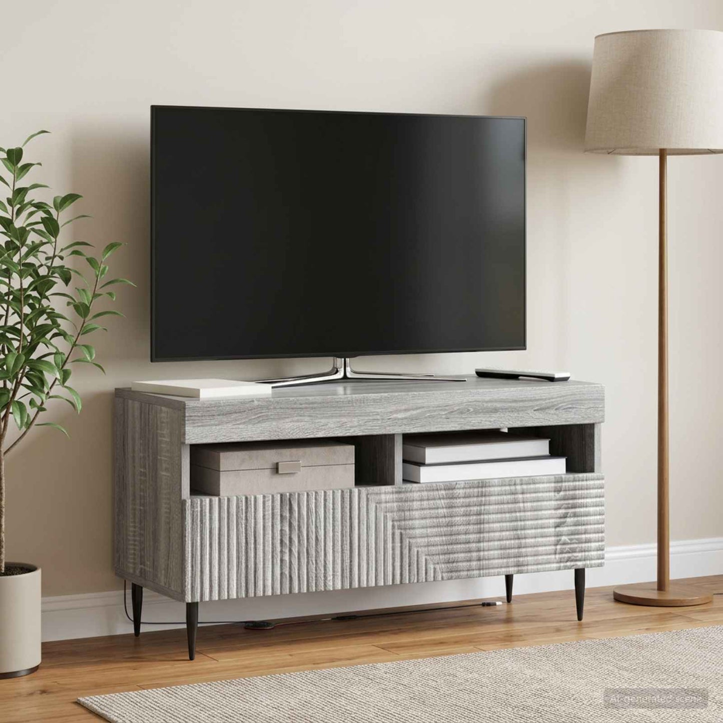 LED TV Cabinet Grey Sonoma Engineered Wood