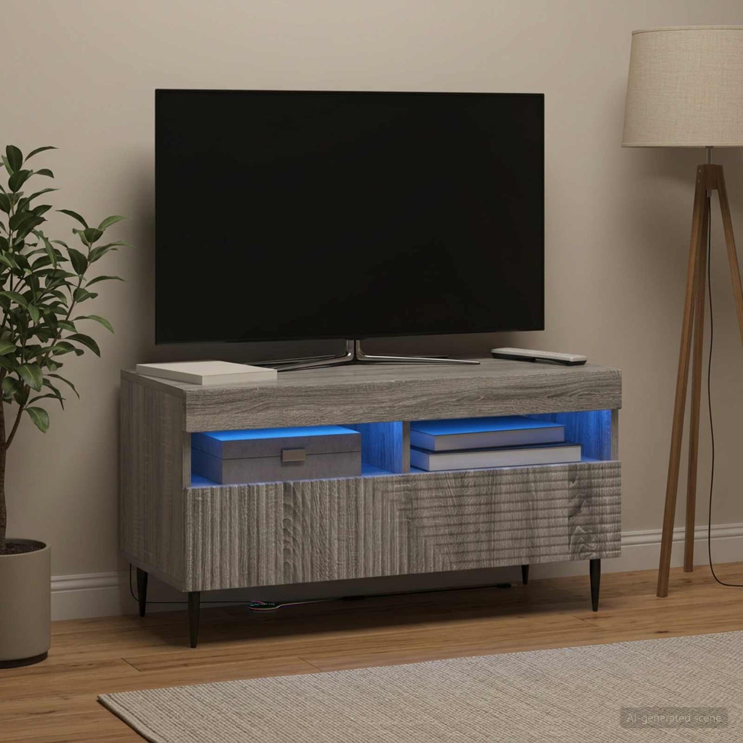 LED TV Cabinet Grey Sonoma Engineered Wood