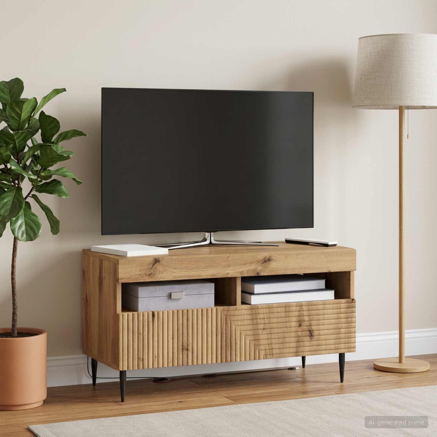 LED TV Cabinet Artisan Oak Engineered Wood