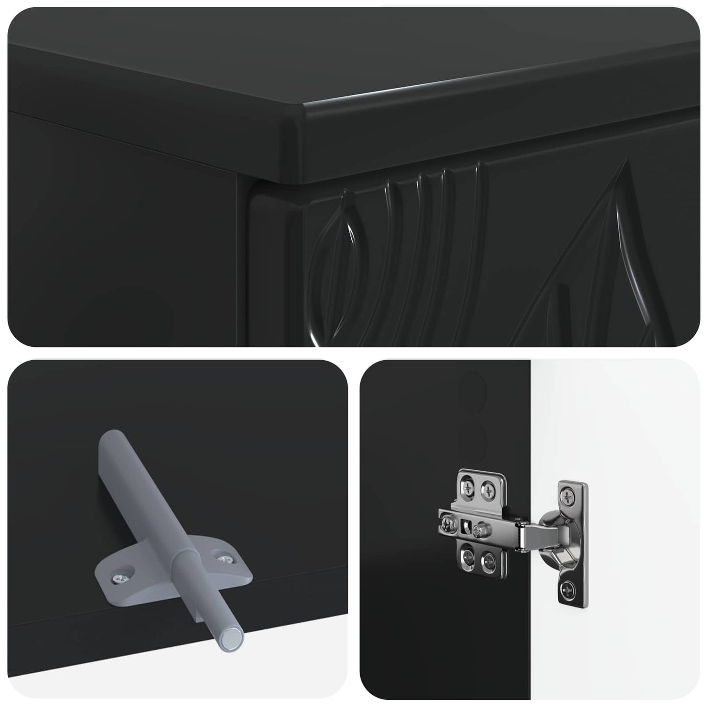 Bathroom Sink Cabinet DELFT Black 59.5 x 31.5x 59 cm