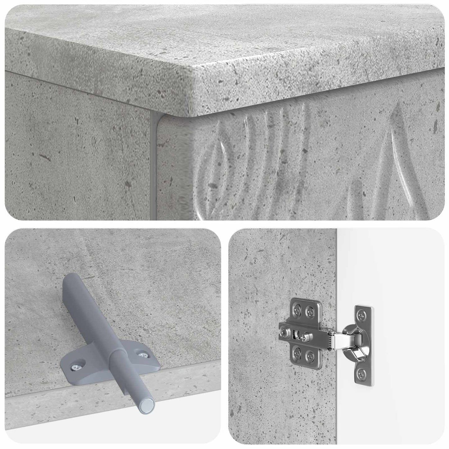 Bathroom Sink Cabinet DELFT Concrete Grey 59.5 x 31.5x 59 cm