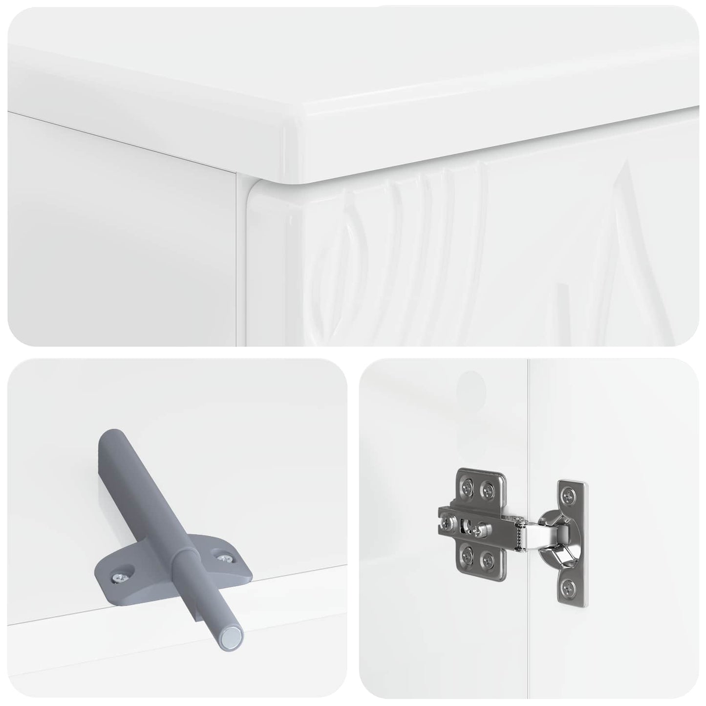 Bathroom Sink Cabinet DELFT High Gloss White 59.5 x 31.5x 59 cm