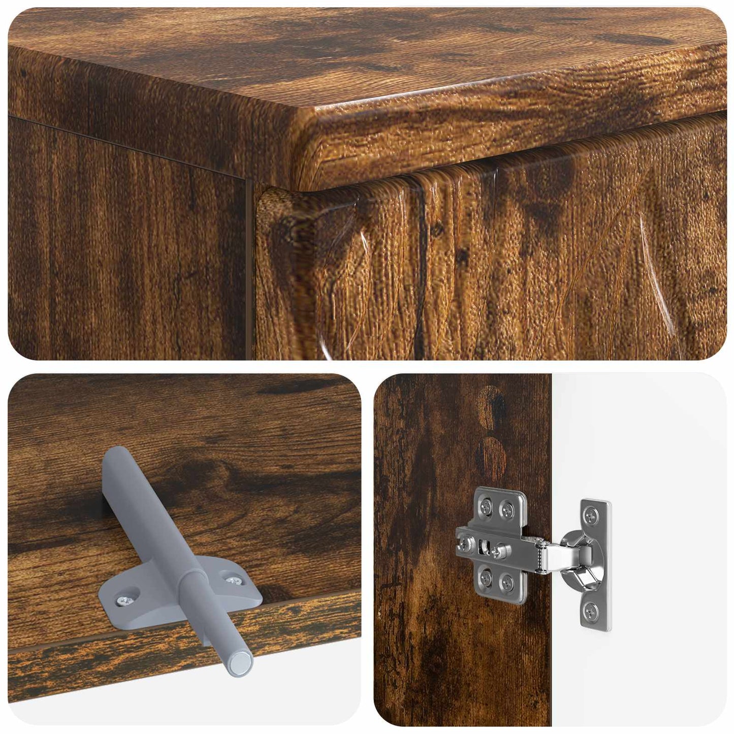 Bathroom Sink Cabinet DELFT Smoked Oak 59.5 x 31.5x 59 cm