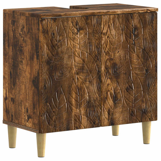 Bathroom Sink Cabinet DELFT Smoked Oak 59.5 x 31.5x 59 cm