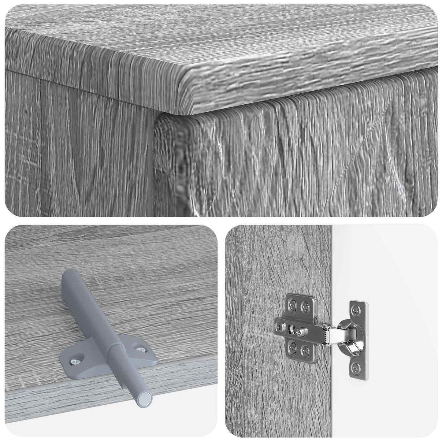 Bathroom Sink Cabinet DELFT Grey Sonoma 59.5 x 31.5x 59 cm