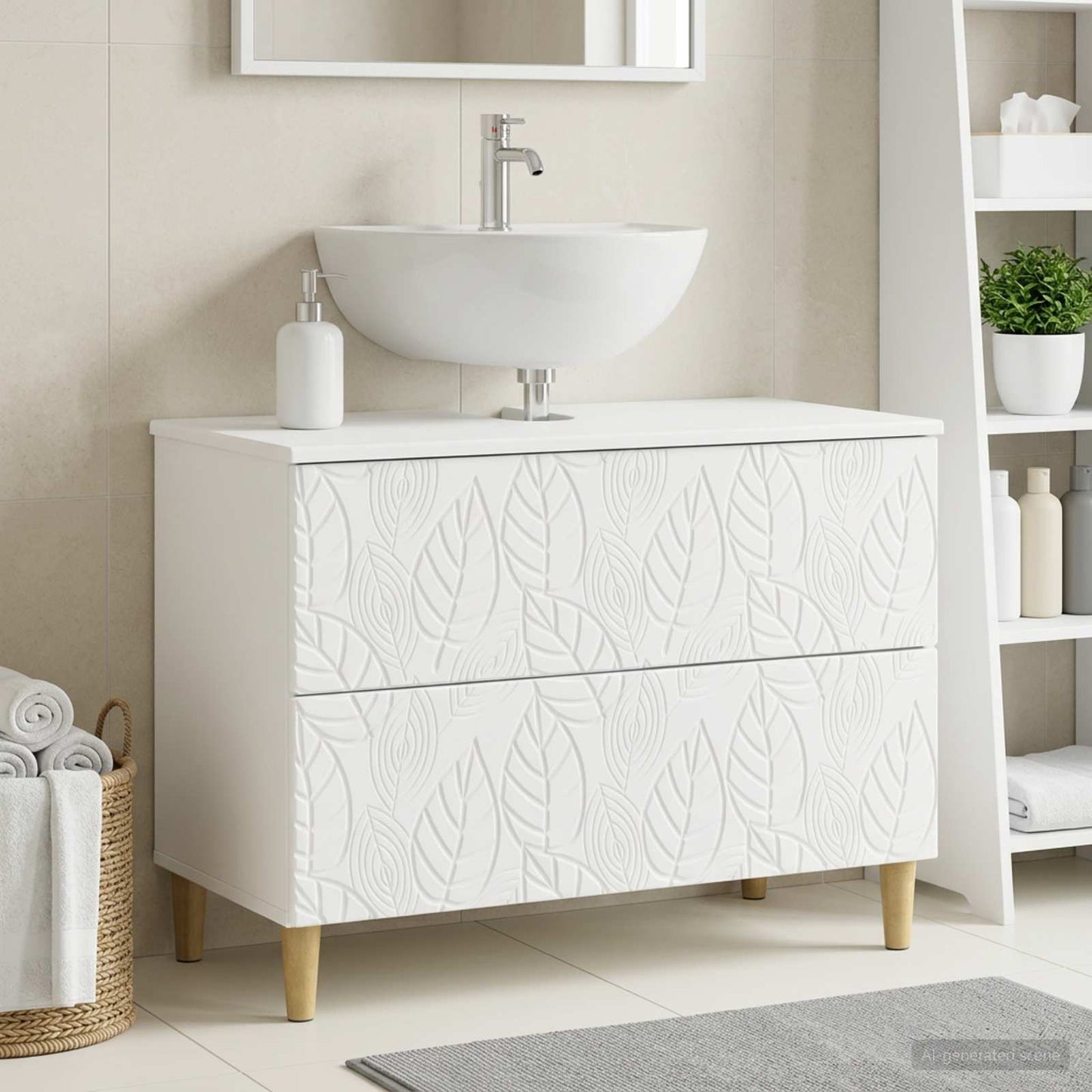Bathroom Sink Cabinet DELFT White 82 x 41x 59 cm