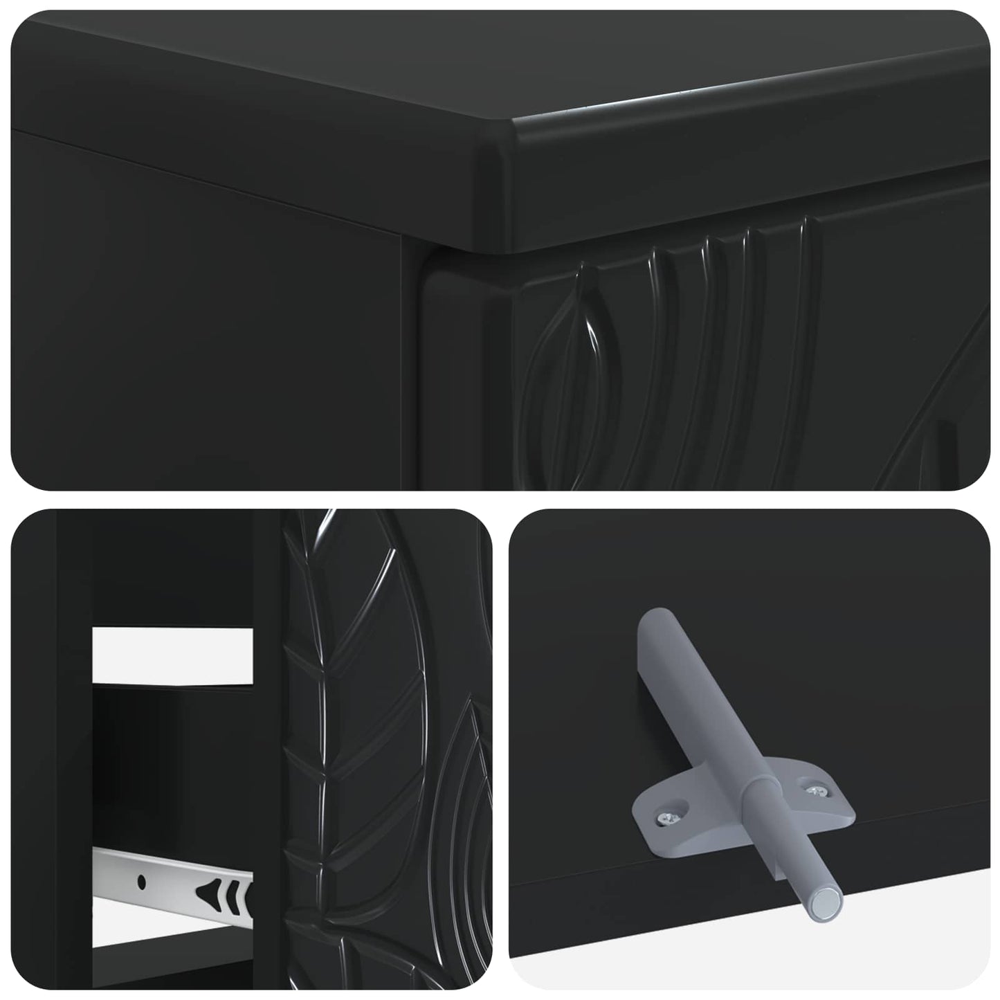 Bathroom Sink Cabinet DELFT Black 82 x 41x 59 cm