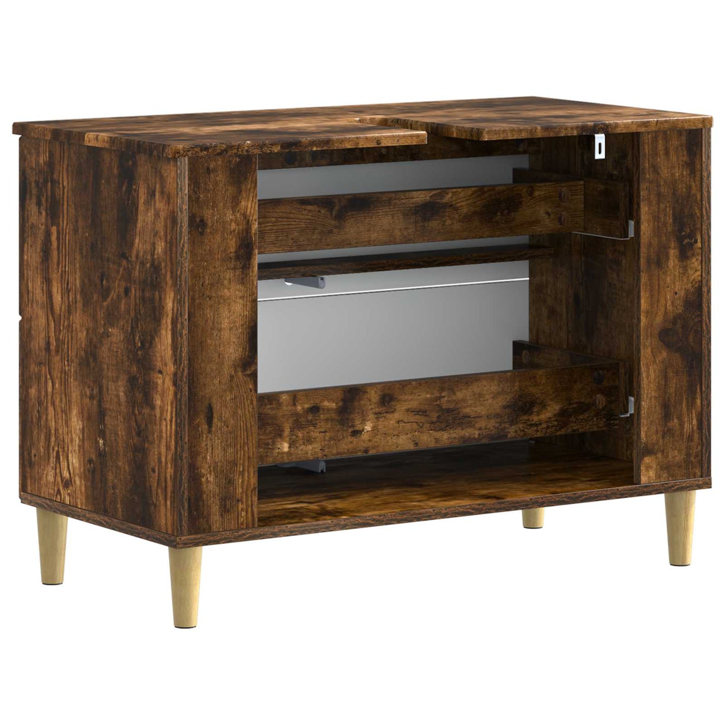 Bathroom Sink Cabinet DELFT Smoked Oak 82 x 41x 59 cm