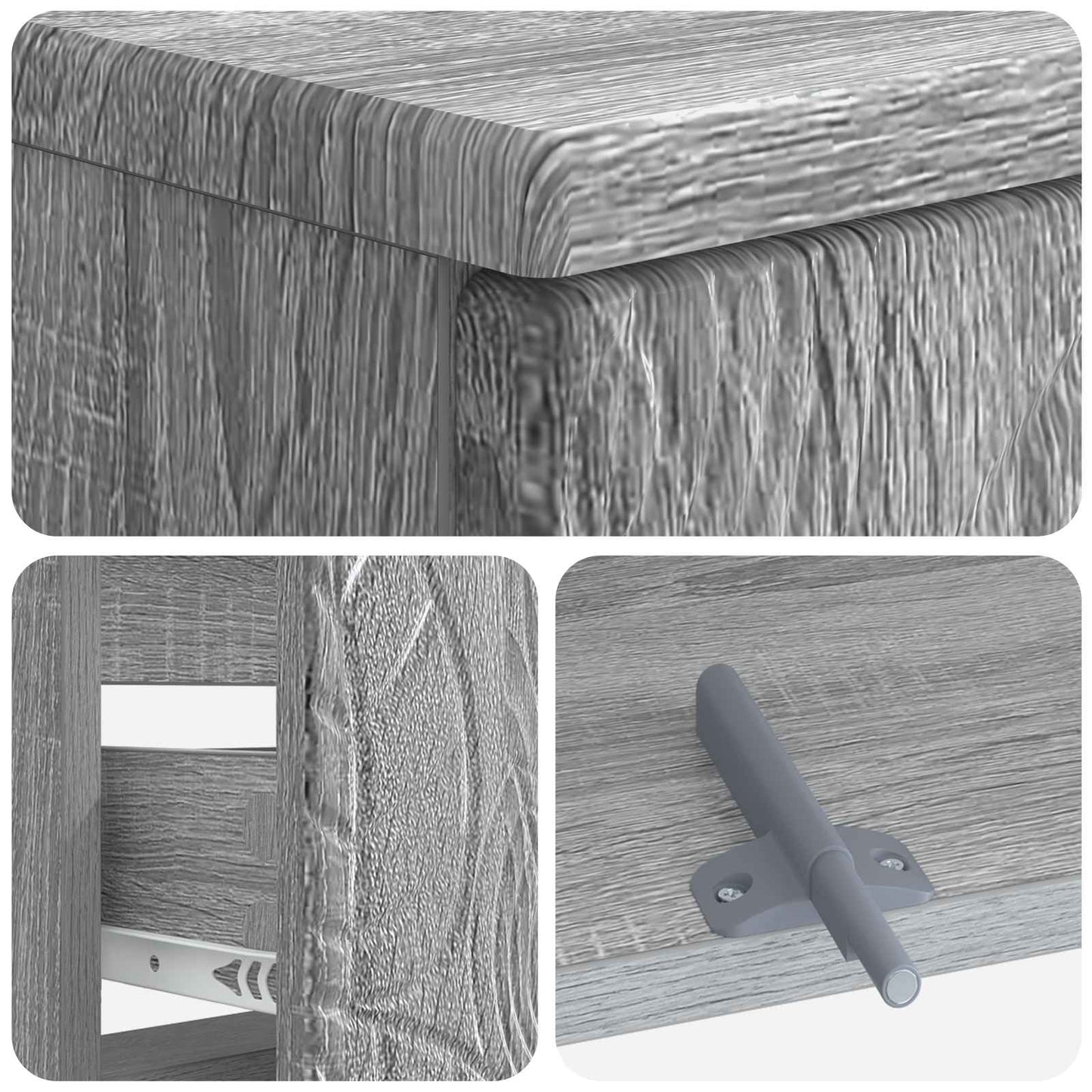Bathroom Sink Cabinet DELFT Grey Sonoma 82 x 41x 59 cm