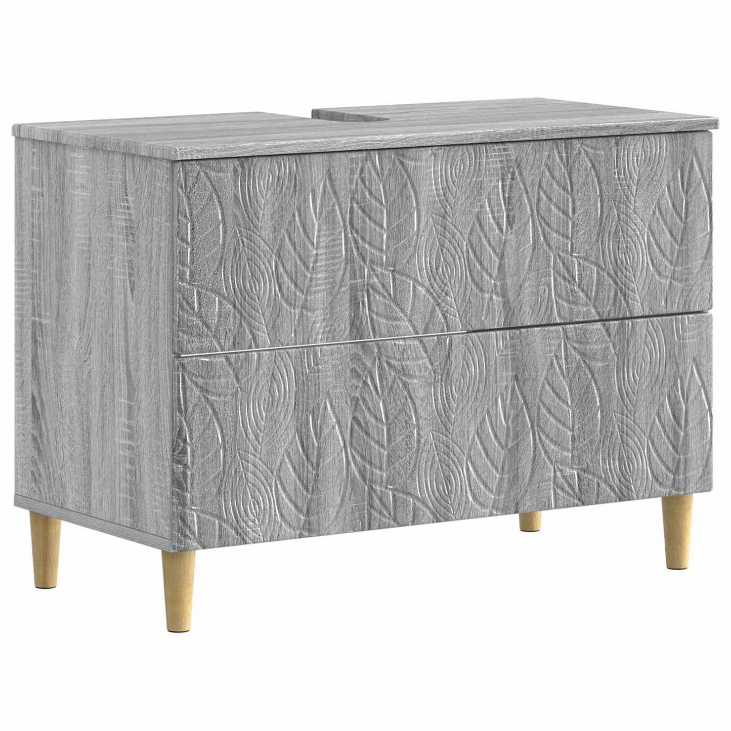 Bathroom Sink Cabinet DELFT Grey Sonoma 82 x 41x 59 cm