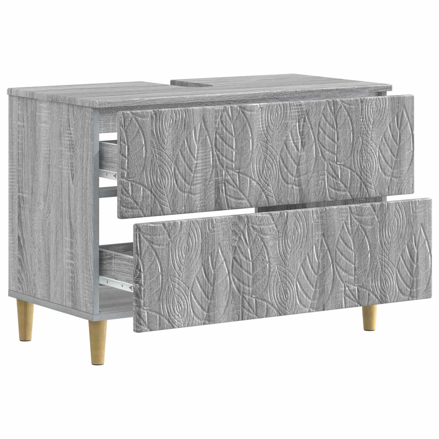 Bathroom Sink Cabinet DELFT Grey Sonoma 82 x 41x 59 cm