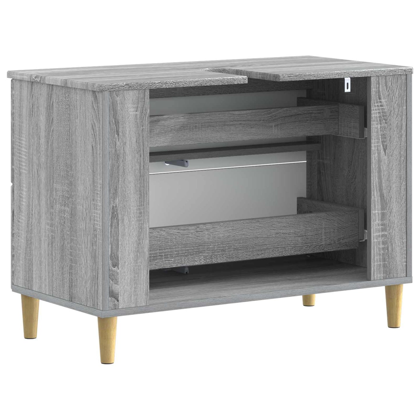 Bathroom Sink Cabinet DELFT Grey Sonoma 82 x 41x 59 cm