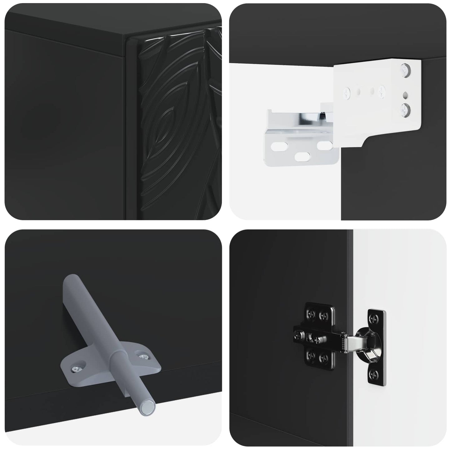 Bathroom Wall Cabinet DELFT Black 30 x 31 x 59 cm