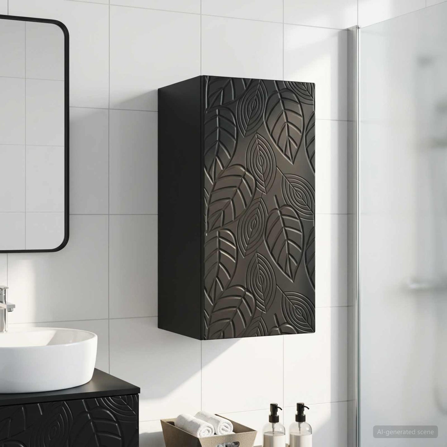 Bathroom Wall Cabinet DELFT Black 30 x 31 x 59 cm