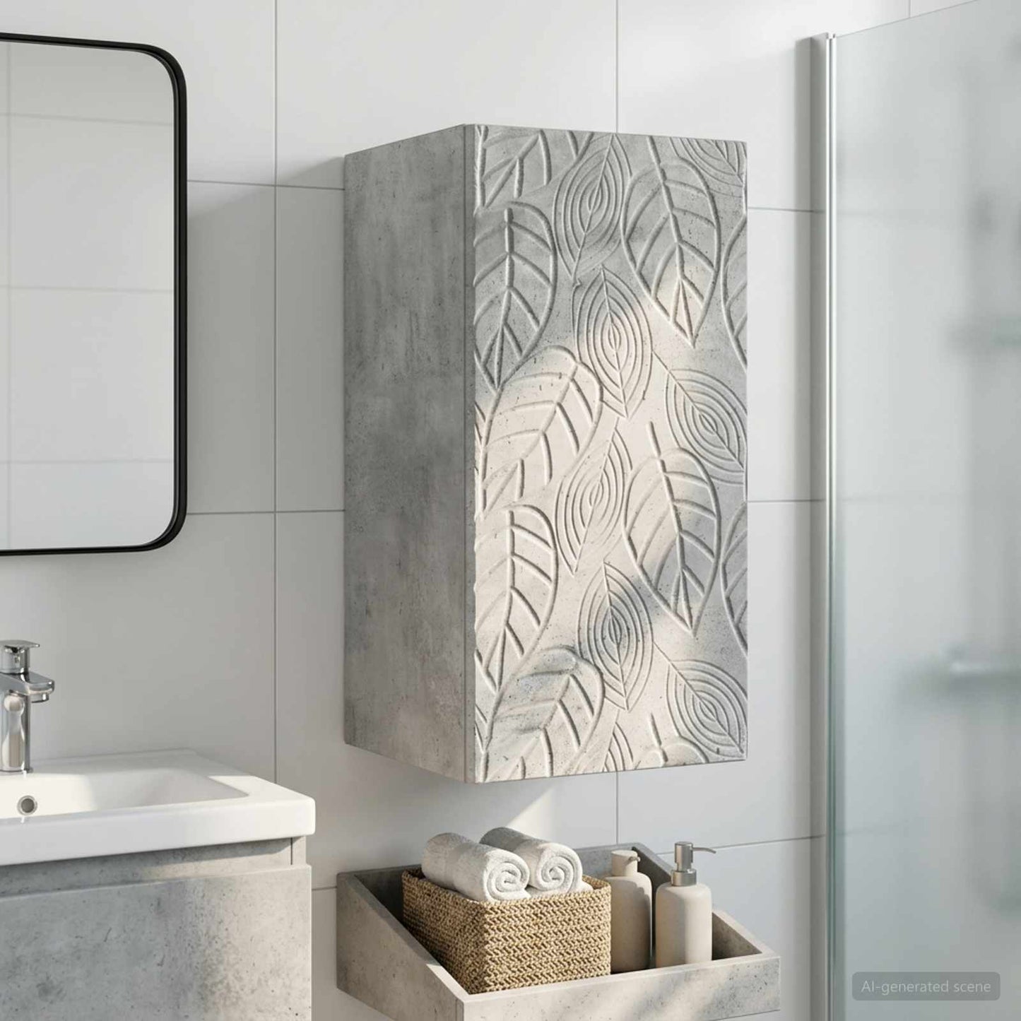 Bathroom Wall Cabinet DELFT Concrete Grey 30 x 31 x 59 cm