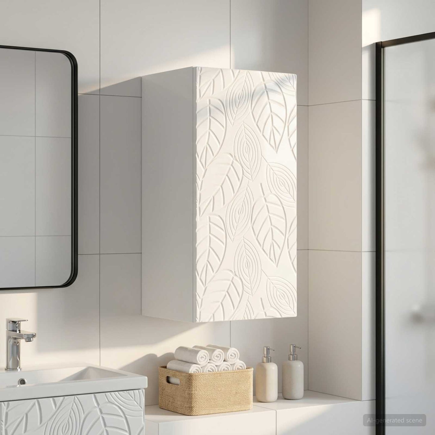 Bathroom Wall Cabinet DELFT High Gloss White 30 x 31 x 59 cm