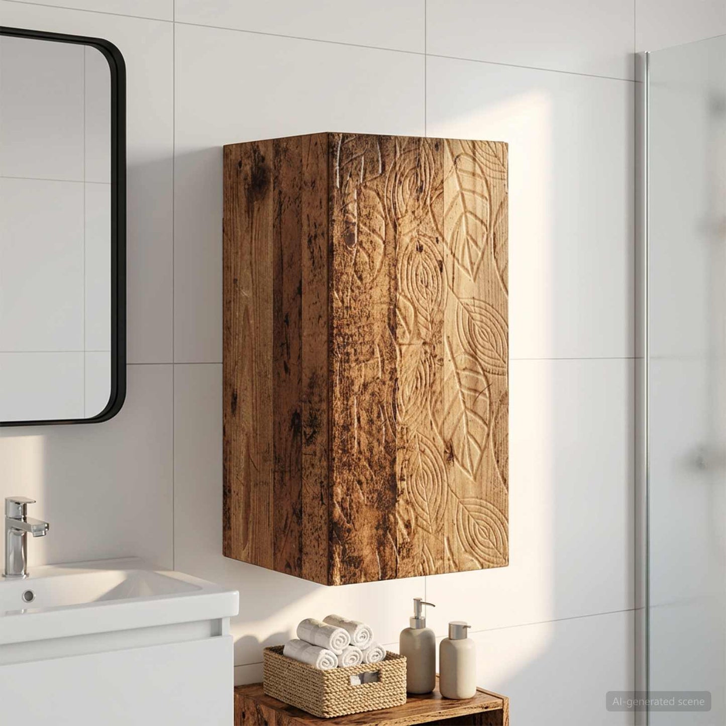 Bathroom Wall Cabinet DELFT Old Wood 30 x 31 x 59 cm