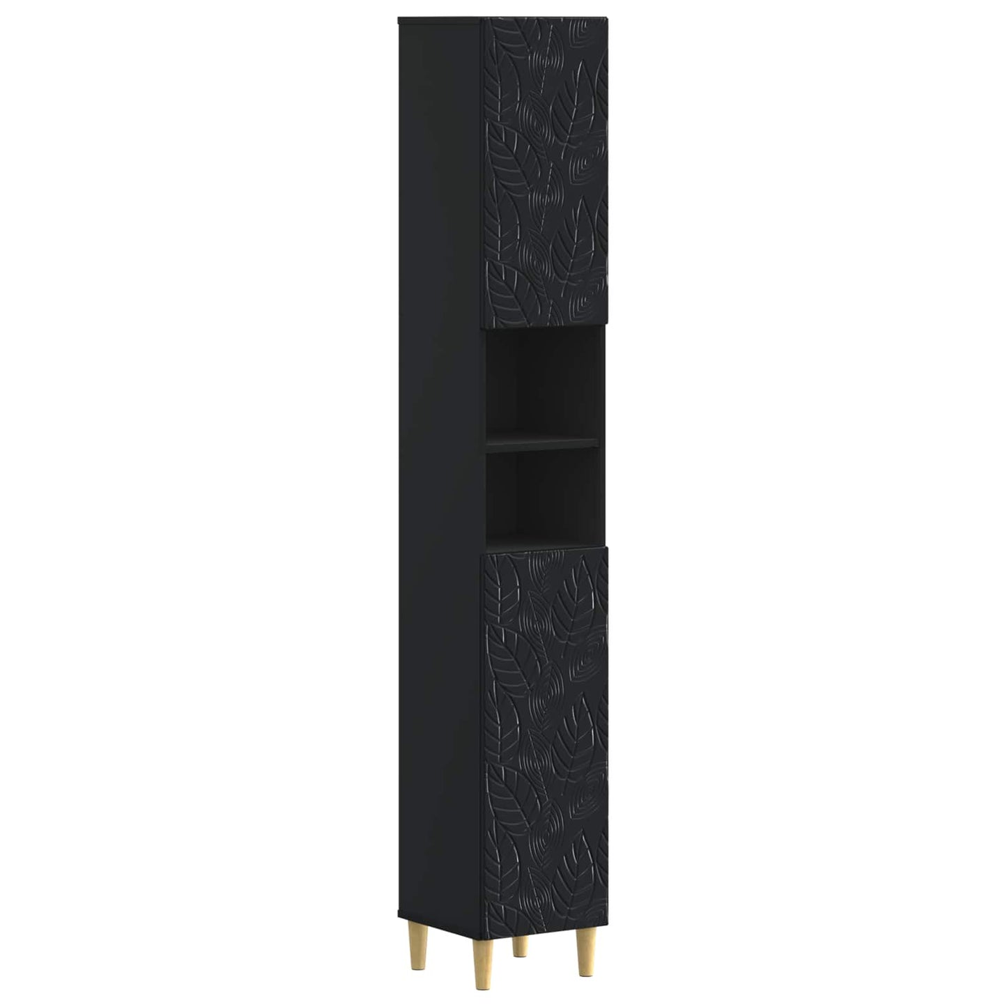 Bathroom Cabinet with Open Shelf DELFT Black 30 x 31 x 190 cm